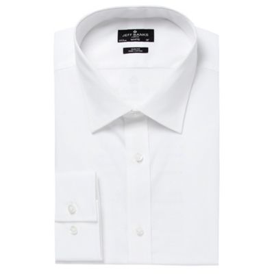 Jeff Banks Designer white slim modernist collar shirt